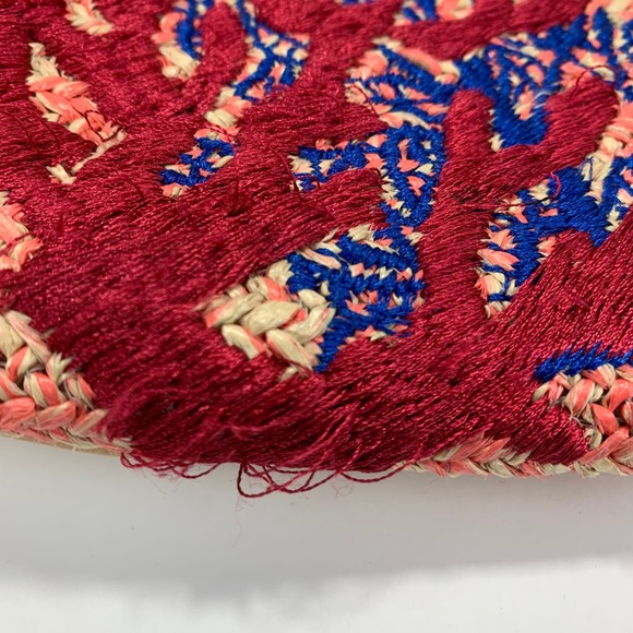 Vera Bradley Straw Tote Bag Beach Nautical Coral Turtle Embroidered - Picture 14 of 14